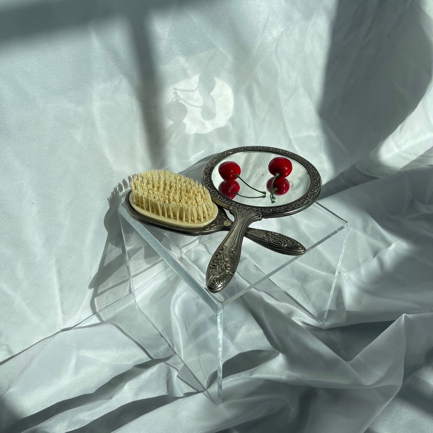 Silver Mirror & Brush